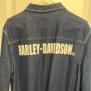 Harley-Davidson Blue Denim Casual Button Down Shirt